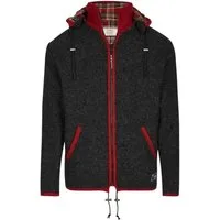 THC Natural Line Strickjacke THC Strickjacke 839 Baumwollfutter schwarz rot (1 Stück, 1-tlg., 1 Stück) Strickjacke mit abnehmbarer Kapuze