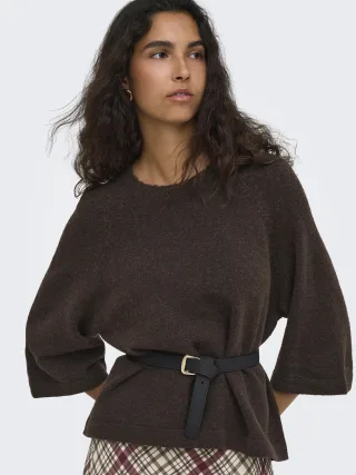 ONLY - ONLSIMONI 3/4 PULLOVER KNT NOOS Coffee Bean - Gr. - M