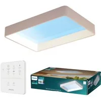 Philips LED Deckenleuchte Skylight LED Panel mit Tageslichtsimulation, IP44, Abschaltautomatik, CCT - über Fernbedienung, Dimmfunktion, Ein-/Ausschalter, Farbsteuerung, Farbwechsel, Fernbedienung, Infrarot inkl., Memoryfunktion, Softlichtstart, dimmb