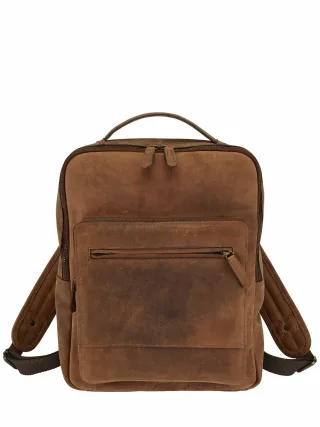 Mey & Edlich Herren Pilot-Rucksack Braun Vegetabil gegerbtes Rindleder