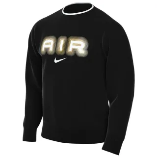 Nike Air Fleece-sweatshirt Mit Rundhalsausschnitt, Schwarz