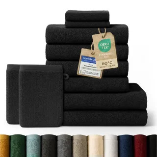Blumtal Handtuch, Schwarz, Textil, 70x140 cm, Oeko-Tex® Standard 100, Badtextilien, Handtücher