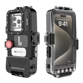 Professional 30M Waterproof Diving Phone Case Camera Housing with Physical Buttons Vacuum Pump Anti-Fog Universal for iP