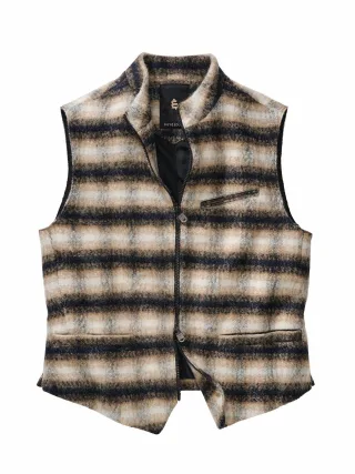Mey & Edlich Herren Mohair-Karoweste Beige 68 % Wolle, 17 % Mohair, 15 % Polyamid