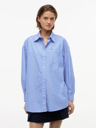 Tommy Jeans (PVH Group) - TJW OVS ESSENTIAL SHIRT EXT Noble Blue - Gr. - XL