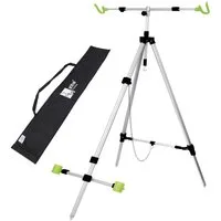 Zite Rutenhalter Brandungsdreibein Teleskopisch Aluminium Tripod mit Tasche für 2 Ruten
