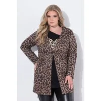 MIAMODA Sommerjacke Blazermantel Velours Leo-Print Hakenverschluss