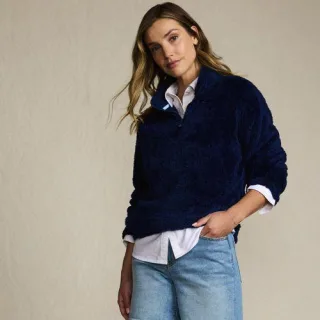 Plüschfleece-Pullover mit Reißverschluss für Damen in Petite-Größe, Damen, size: petite, Grün, Polyester, by Lands' End