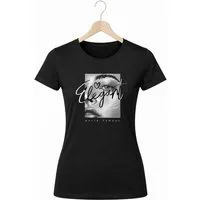 Banco T-Shirt Damen Oberteil Elegant Print Baumwolle Rundhals Casual Fit Damen Baumwollshirt Elegant Print Rundhals Casual weich Fit style go