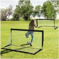 HOMCOM Fußballtor Outdoor für Erwachsene für Freizeit Garten Training (Faltbar, 2 St., 2er Set Minitore), Stahl, Schwarz, 186cm x 90cm x 89cm