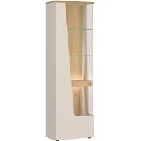 Lomadox Vitrine CARMONA-129 60 cm breit in Kaschmir & Eiche, Türanschlag rechts