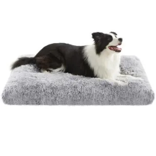 FEANDREA Hundebett, Hundekissen, langer Plüsch, weiche Polsterung, waschbar