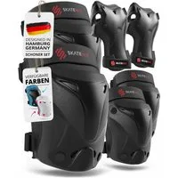 SKATEWIZ Protektoren-Set Schützer Skateboard ab 8 Jahre Protektoren Kinder und Erwachsene (Inline Skate Schonerset, 6-tlg., Knieschoner Geschenke für Kinder - Inliner Schoner), Inline Skate, Skateboard & Schlittschuhe Schoner
