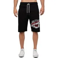Cipo & Baxx Sweatshorts Herren Regular Fit Kurze Hose Mid Waist BA-CK274 auffälliger Frontprint im Tattoo-Style