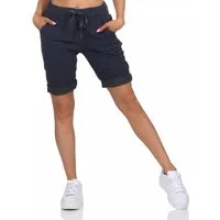 OriginalYou Chinoshorts Damenhose Kurze Damen Sommerhose Chino Shorts Schlupf Bermuda Stretchgewebe in modernem Knitterlook, elastischer Bund mit Kordelzug
