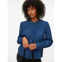 Vero Moda Hemdbluse VMISELLE L/S SHIRT WVN BTQ lange Bündchen, Ton-in Ton Streifenmuster