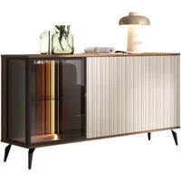 Compleo Kommode dreitürig für Wohnzimmer, gerillte Front, VIVIN, Breite: 154 cm