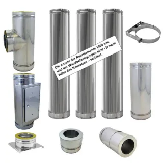 Bertrams Dw Fertig-Schornstein 22KP5-160 Ø 160, 8,7 m, Komplettpaket