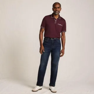 Stretch-Denim Jeans mit Komfortbund und Flanellfutter für Herren, Classic Fit, Herren, size: regular, Blau, Baumwoll-Mischung, by Lands' End