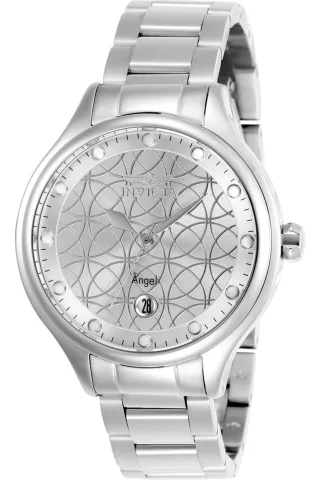 Invicta Angel 27437 Damen Uhr - Quarz Uhrwerk - Edelstahl mit Silbernem Zifferblatt - 38 mm