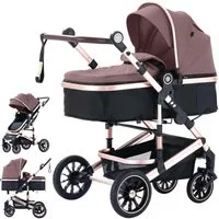 Daliya® Kombi-Kinderwagen NEOMOVE 2in1 Kinderwagen, Buggy und Babywanne in einem, Babywanne und Sportsitz, Alu-Rahmen, Großer Einkaufskorb
