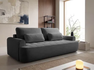 Sofa 3-Sitzer mit Schlaffunktion HUNTER in Stoff Cloud Dunkelgrau