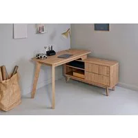 Jahnke Eckschreibtisch WAVE C 150 E (1-St), Eckschreibtisch, Fronten in Wellendesign, wechselseitig montierbar