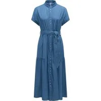 Ragwear Maxikleid Liora Denim (1-tlg) Wadenlanges Jeanskleid mit Bindeband