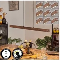 hofstein Pendelleuchte dimmbare Hängelampe aus Metall/Holz/Kunststoff in Schwarz/Dunkelbraun, LED wechselbar, 3000-6000 Kelvin, skandinavisches Design, Touchdimmer, LED 24 Watt, 2550 Lumen