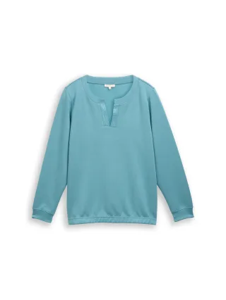Tom Tailor - Plus Size - Scuba Sweatshirt mit Strasssteinen - Gr. - 50