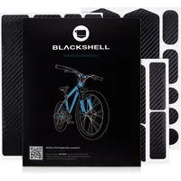 Blackshell Lackschutzfolie Fahrrad Aufkleber Schutzfolie Rahmenschutz für alle Rahmentypen, (Set, 21 teiliges Lackschutzset entwickelt für den Steinschlagschutz), Schützt Ihr Fahrrad vor sämtlichen schädigenden Einflüssen