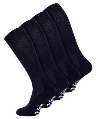 Mens Knee High Diabetiker Socken | Dr.Socks | Extra Wide Loose Long Bamboo Socken für geschwollene Beine - Schwarz