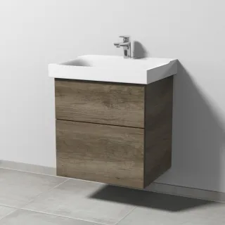 Sanipa 3way Waschtischunterbau zu Geberit Xeno2 Waschtisch mit 2 Auszügen, Eiche-Nebraska SM66037