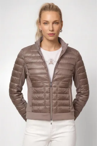 monari - Steppjacke mit Neopren taupe - Gr. - 36