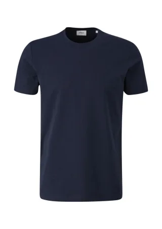 s.Oliver BLACK LABEL - T-Shirt aus Baumwollstretch blau - Gr. - XXL