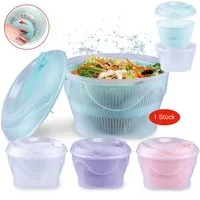 HAC24 Salatschleuder Salat Schleuder 4 Liter Salattrockner Salatschüssel, (1-tlg), Ø 23 cm mit Kurbel & Siebeinsatz
