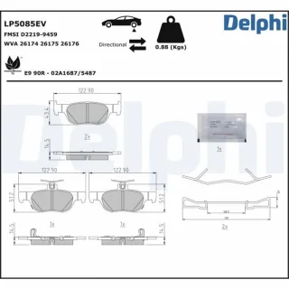 Delphi Bremsbel?ge hinten Mazda Mx-30