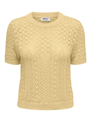 ONLY - ONLSAGA SS O-NECK KNT NOOS Sunlight - Gr. - XL