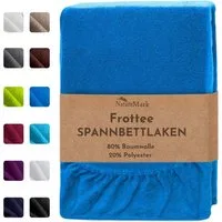 NatureMark Spannbettlaken Frottee Spannbetttuch, 80% Baumwolle / 20% Polyester, Gummizug: rundum, (1 Stück), Spannbetttuch in vielen Größen und Farben