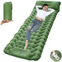 BlingBin Isomatte Selbstaufblasend 5CM Verdicktes Luftmatratze Selbstaufblasend, (1er Set, 1-tlg., 193 x 68 x 8 cm), mit Fußpumpe und Tragetasche für Outdoor, Camping, Reisen, Wandern