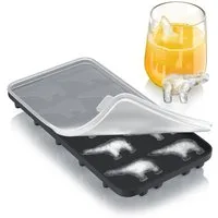 Arendo Eiswürfelform 10x Eisbärenform zehnfach, temperaturbeständig, bis -40°C, (1-tlg), leicht zu lösen, für Cocktails, Obstsaft, Whisky