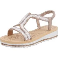 Ital-Design Bequeme Damen-Sandalen mit elegantem Design für den Sommer Riemchensandalette (89542528) Keilabsatz/Wedge Keilsandaletten in Beige