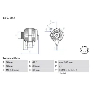 Bosch Lichtmaschine 90A Honda City Civic Jazz