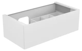 Keuco Waschtischunterschrank Edition 11 31253, 1 Front-Auszug weiß/Glas weiß satiniert, 31253270000 31253270000