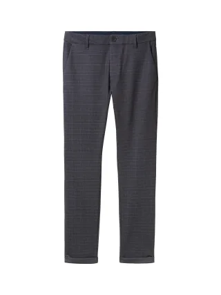 Tom Tailor - TTTRAVIS SLIM Chino Hose aus Piqué Jersey grey blue check - Gr. - 29/34