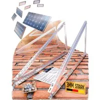 Lichtblicker Solarmodul-Halterung Balkonkraftwerk 118cm 3mm Stark. 2x Solarmodule. Wand Balkon Flachdach, (Für 2 Stück Photovoltaikmodule, Länge 118cm - Stärke 3mm, witterungsbeständiges stabiles Aluminium, Edelstahlschrauben)