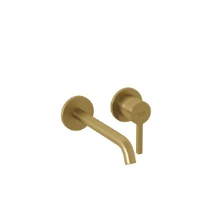 KLUDI NOVA FONTE Pura Waschtisch-Wand-Einhandmischer 220 ohne Ablaufgarnitur Brushed Gold 20245N015