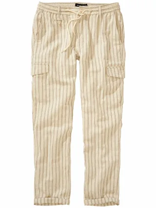 Mey & Edlich Herren Cargo-Leinenchino Beige 50 % Baumwolle, 47 % Leinen, 3 % Polyester