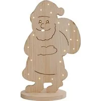 näve LED Dekoobjekt Santa klein, Weihnachtsdeko aus Holz, Timerfunktion, LED fest integriert, Warmweiß, Holz-Stehleuchte, Höhe ca. 49 cm, Batteriebetrieben