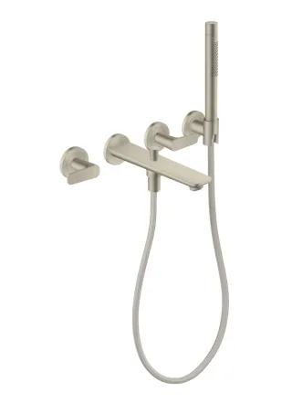 Hansgrohe 3-Loch Fertigset Wannemisch.Wand Unterputz Axor Citterio C mit HB Cubic cut brushed nicke 49481820
